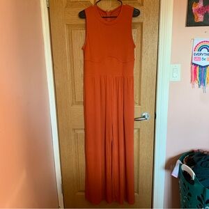 Cider Rust Orange Sleeveless Jumpsuit